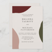 秋モダンのシンプル楽結婚楽 招待状 (正面/裏面)