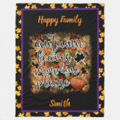 秋モダンのパンプキ葉ン フリースブランケット (正面)