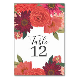 秋モダンのフローラ結婚のテーブル番号 テーブルナンバー