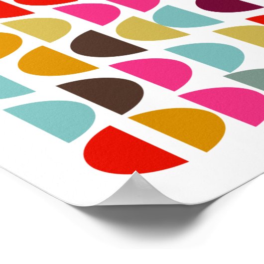 秋モダンの幾何学模様自然芸術 ポスター (角)