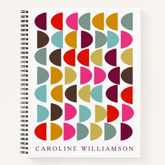 秋モダンの幾何自然美術パーソナライズされた ノートブック (正面)