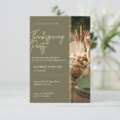 秋モダンの感謝祭素朴ディナー 招待状 (スタンド正面)