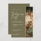秋モダンの感謝祭素朴ディナー 招待状 (正面/裏面)