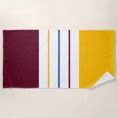 秋モダンの桑の琥珀のストライプ ビーチタオル (正面)