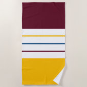 秋モダンの桑の琥珀のストライプ ビーチタオル (正面)