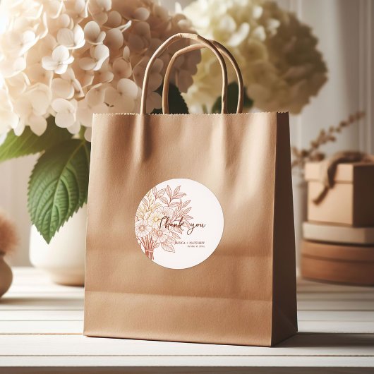 秋モダンの紅葉を描いた脚本手結婚描き ラウンドシール