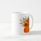 秋モダンの花カボチャ コーヒーマグカップ (正面右)