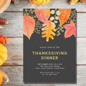 秋モダンの葉感謝祭ディナー 招待状