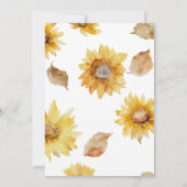 秋モダンインラブヒマワリフローラブライダルシャワー 招待状 (裏面)