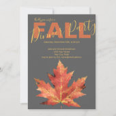 秋モダンオレンジグレーディナーパーティの招待状 招待状 (正面)