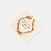 秋モダンオレンジボホのディナ結婚ーカクテル スタンダードカクテルナプキン (角)