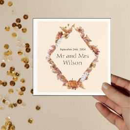 秋モダンオレンジボホのディナ結婚ーカクテル スタンダードカクテルナプキン