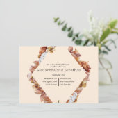 秋モダンオレンジボホのリハ結婚ーサルディナー 招待状 (スタンド正面)