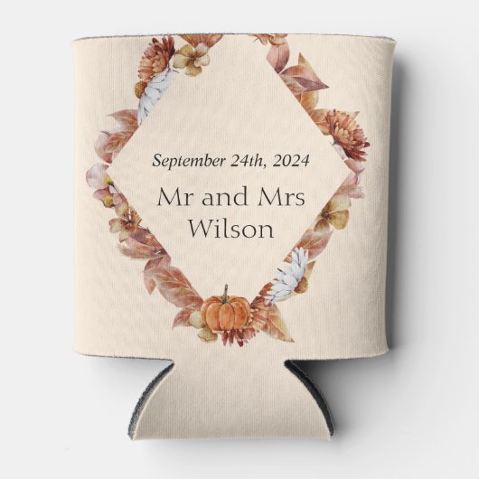 秋モダンオレンジボホ結婚ズ 缶クーラー (正面)