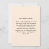 秋モダンオレンジBOHOサンキューカード 招待状 (裏面)