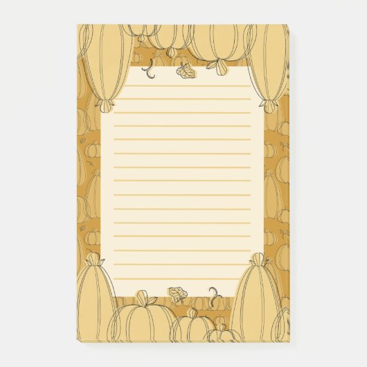 秋モダンカボチャのオレンジ色 ポストイット (正面)