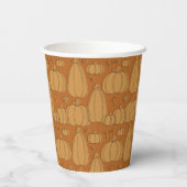 秋モダンカボチャのオレンジ色 紙コップ (裏面)