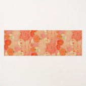 秋モダンカボチャオレンジフローラ.瞑想 ヨガマット (正面(横))