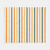 秋モダンカラフル秋ストライプの型 フリースブランケット (正面(横))