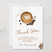 秋モダンコーヒーベビーが赤ちゃんシャワーを醸造している サンキューカード (正面)