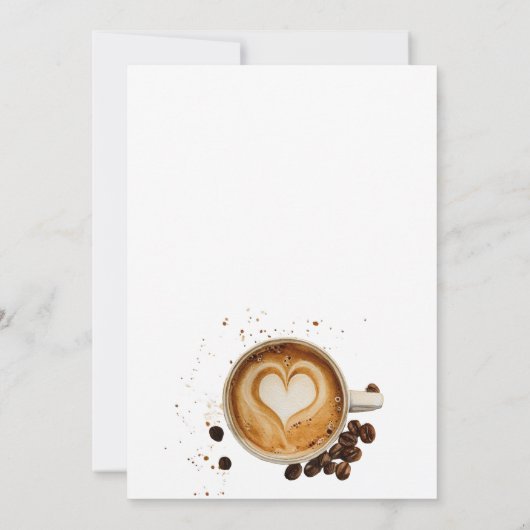 秋モダンコーヒーベビーが赤ちゃんシャワーを醸造している 招待状 (裏面)