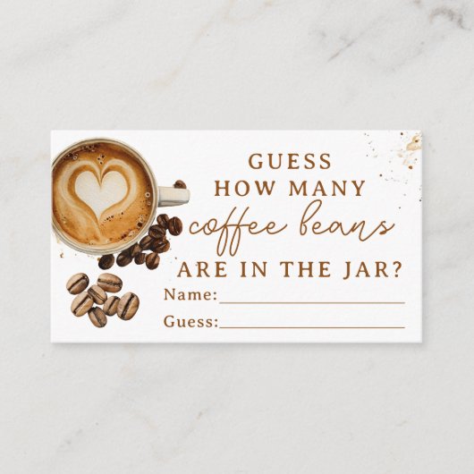 秋モダンコーヒー豆の居心地の良い赤ちゃんシャワーの数 エンクロージャーカード (正面)