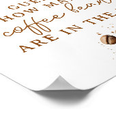 秋モダンコーヒー豆の赤ちゃんシャワーの数 ポスター (角)