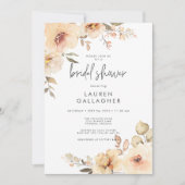 秋モダンシャンパンフローラフレームブライダルシャワー 招待状 (正面)