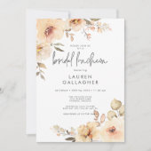 秋モダンシャンパンフローラフレームブライダルルンチョン 招待状 (正面)