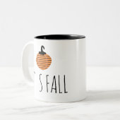 秋モダンストライプのパンプキンハロウィーン ツートーンマグカップ (正面左)