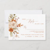 秋モダンテラコッタの食事の選択RSVP 出欠カード (正面)