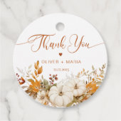 秋モダンテラコッタ結婚のサンキュー フェイバータグ (正面)