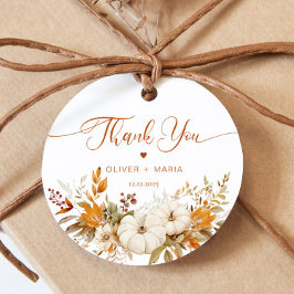 秋モダンテラコッタ結婚のサンキュー フェイバータグ