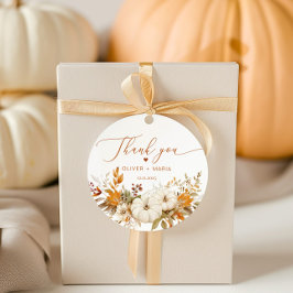 秋モダンテラコッタ結婚のサンキュー フェイバータグ