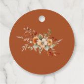 秋モダンテラコッタ結婚のサンキュー フェイバータグ (裏面)