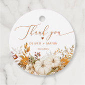秋モダンテラコッタ結婚のサンキュー フェイバータグ (正面)