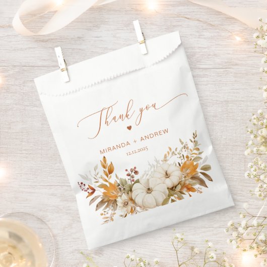 秋モダンテラ結婚コッタありがとう フェイバーバッグ (クリップ留めされた状態)