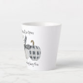 秋モダンバッファロープレイドパンプキン カフェラテマグ (正面)