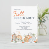 秋モダンパンプキンディナーパーティの招待状 招待状 (スタンド正面)
