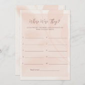 秋モダンピンクフローラシャワーゲームカード 招待状 (正面/裏面)