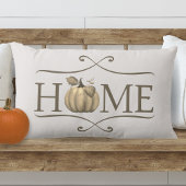 秋モダンファームハウスホーム引用文ウィズパンプキン ランバークッション