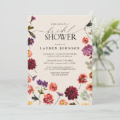 秋モダンフローラガーデンテラコッタブライダルシャワー 招待状 (スタンド正面)