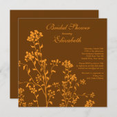 秋モダンフローラブライダルシャワー招待 招待状 (正面/裏面)