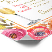 秋モダンフローラブランチウェディングシャワーミモサ ポスター (角)