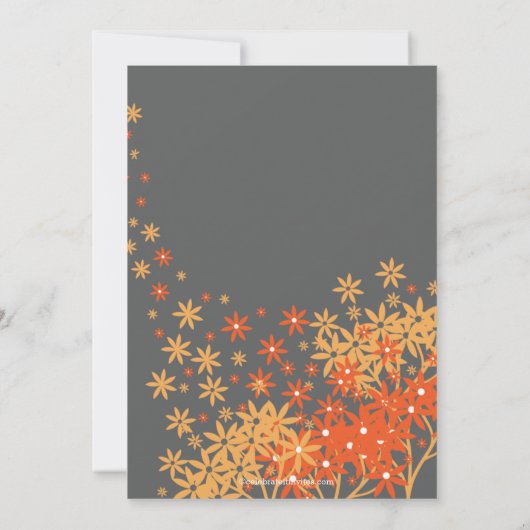 秋モダンフローラベビーシャワー招待状 招待状 (裏面)