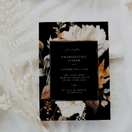 秋モダンフローラ感謝祭ディナーパーティー 招待状