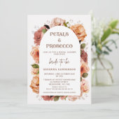 秋モダンフローラ花びらプロセッコブライダルシャワー 招待状 (スタンド正面)