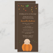 秋モダンベビーシャワー誘導-ガール 招待状 (正面/裏面)