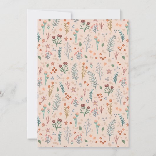 秋モダンボホワイルドフラワーズ結婚式招待状 招待状 (裏面)