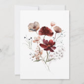 秋モダンラストワイルドフラワーフレームブライダルブランチ 招待状 (裏面)